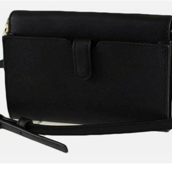 New Michael Kors Jet Set Travel Medium Phone Crossbody Saffiano Leather Black - Picture 6 of 6